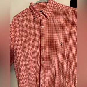Ralph Lauren Red and White Casual Button Down Shirt